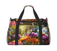 Bolso bandolera para mujer y hombre, con estampado de Garden2 y colores vívidos, para fin de semana, para yoga, viajes, imprescindible, Negro -, Talla única