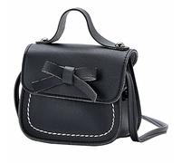 - Bolso bandolera para niña, un bolso bandolera, monocolor, bowknot, hombro, conjunto de bolsos para mujer, 6 piezas, Negro , Talla única para todos