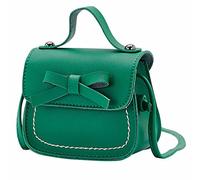 - Bolso bandolera para niña, un bolso bandolera, monocolor, bowknot, hombro, juego de bolsos para mujer, 6 piezas (verde, talla única)