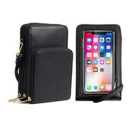 Bolso bandolera para tel fono para mujer, monedero con pantalla t ctil, bolso plateado para tel fono m vil, tarjetero, cartera