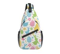 Bolso Bandolera Pascua Conejo Huevos Flor Senderismo Mochila Crossbody Hombro Mochila Viaje Cofre Paquete para Hombres Mujeres
