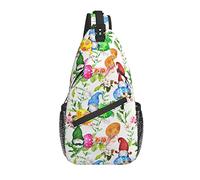 Bolso Bandolera Pascua Gnomos Huevo Hoja Flor Senderismo Mochila Crossbody Hombro Mochila Viaje Cofre Paquete para Hombres Mujeres
