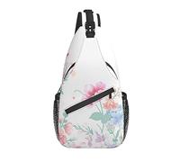 Bolso Bandolera Pastel Acuarela Flor Hoja Botánico Senderismo Mochila Crossbody Hombro Mochila Viaje Cofre Paquete para Hombres Mujeres