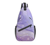 Bolso Bandolera Pastel Lavanda Púrpura Tinta Mármol Senderismo Mochila Crossbody Hombro Mochila Viaje Cofre Pack para Hombres Mujeres