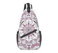 Bolso Bandolera Pastel Mandala Rosa Vintage Senderismo Mochila Crossbody Hombro Mochila Viaje Cofre Pack para Hombres Mujeres