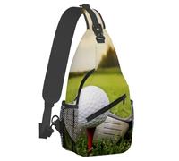 Bolso bandolera pequeño blanco para pelotas de golf, ligero, para hombre y mujer, para el pecho, bandolera, mochila antirrobo con correa ajustable para el hombro, ideal para deportes al aire libre, se