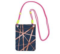 Bolso bandolera pequeño, cartera para teléfono móvil, bolso bandolera, azul marino y cobre de lujo.,Fucsia