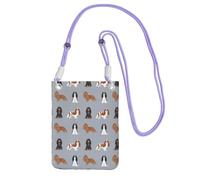 Bolso bandolera pequeño, cartera para teléfono móvil, bolso bandolera, Cavalier King Charles Spaniel, abrigos mixtos para perros.,Morado