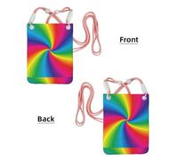 Bolso bandolera pequeño, cartera para teléfono móvil, bolso bandolera, espiral de colores arcoíris.,Rosa