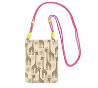Bolso bandolera pequeño, cartera para teléfono móvil, bolso bandolera, estampado de jirafa dibujado a mano.,Fucsia