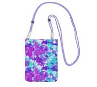 Bolso bandolera pequeño, cartera para teléfono móvil, bolso bandolera, morado y azul tie dye.,Morado