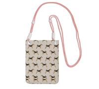 Bolso bandolera pequeño, cartera para teléfono móvil, bolso bandolera, perro Airedale Terrier,Rosa