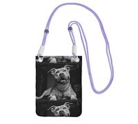 Bolso bandolera pequeño, cartera para teléfono móvil, bolso bandolera, Pitbull americano,Morado