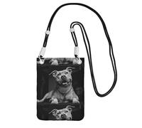 Bolso bandolera pequeño, cartera para teléfono móvil, bolso bandolera, Pitbull americano,Negro