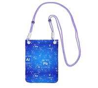 Bolso bandolera pequeño, cartera para teléfono móvil, bolso bandolera, profesor de ciencias, elementos divertidos, tabla periódica,Morado