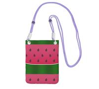 Bolso bandolera pequeño, cartera para teléfono móvil, bolso bandolera, sandía, fruta de verano.,Morado