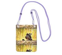 Bolso bandolera pequeño, cartera para teléfono móvil, bolso bandolera, Schnauzer miniatura, mascotas, perros negros,Morado