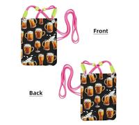 Bolso bandolera pequeño, cartera para teléfono móvil, bolso bandolera, vaso de cerveza,Fucsia