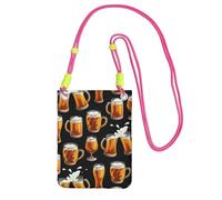 Bolso bandolera pequeño, cartera para teléfono móvil, bolso bandolera, vaso de cerveza,Fucsia
