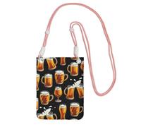 Bolso bandolera pequeño, cartera para teléfono móvil, bolso bandolera, vaso de cerveza,Rosa