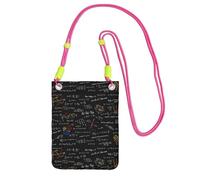 Bolso bandolera pequeño, cartera para teléfono móvil, monedero, bolso bandolera, ecuaciones matemáticas, fórmulas matemáticas,Fucsia