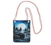 Bolso bandolera pequeño, cartera para teléfono móvil, monedero, bolso bandolera, resentimiento del lobo,Rosa