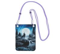 Bolso bandolera pequeño, cartera para teléfono móvil, monedero, bolso bandolera, resentimiento del lobo,Morado