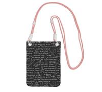 Bolso bandolera pequeño, cartera para teléfono móvil, monederos, bolso bandolera, patrones matemáticos y cálculos,Rosa