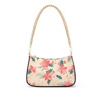 Bolso bandolera pequeño con diseño navideño de acuarela con cadena de pascua y abeto para mujer, regalo de cumpleaños