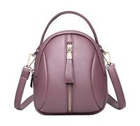 Bolso bandolera pequeño de cuero para mujer, bonito bolso de hombro, Purple, Talla única
