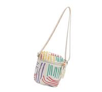 Bolso bandolera pequeño de pana para mujer, con estampado de fresas, con correa ajustable para uso diario, accesorios de fresa, rayas, One Size