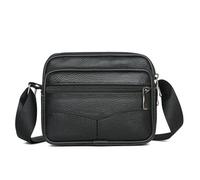 Bolso bandolera pequeño de piel Bolso cruzado de cuero negocios for hombre, bolso informal un solo hombro Color puro, cuadrado con mensaje pequeño for(16CM*19CM*8CM)