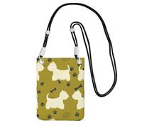 Bolso bandolera pequeño, monedero para teléfono móvil, bolso bandolera, silueta de perro, animal de las Tierras Altas del Oeste.,Negro