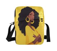 Bolso bandolera pequeño para mujer, bolso cruzado con correa ajustable para negocios, negocios, color amarillo loco, niña africana