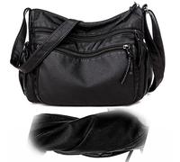 Bolso bandolera pequeño para mujer, de piel, con correa ancha para iPhone, Samsung, Huawei, A-negro., 26*10*20 cm