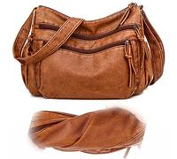Bolso bandolera pequeño para mujer, de piel, con correa ancha para iPhone, Samsung, Huawei, marrón, 26*10*20 cm/10.23*3.93*7.87 zoll