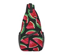 Bolso Bandolera, Piezas de sandía en Bandolera con Estampado Negro para Hombro Informal para Mujeres y Hombres