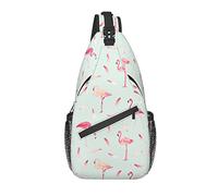 Bolso Bandolera Pink Flamingo Feather Pastel Senderismo Mochila Crossbody Hombro Mochila Travel Chest Pack para Hombres Mujeres