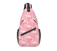 Bolso Bandolera Pink Flamingo Senderismo Mochila Crossbody Hombro Mochila Travel Chest Pack para Hombres Mujeres