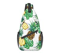 Bolso Bandolera Pino Tropical Acuarela Palma Senderismo Mochila Crossbody Hombro Mochila Viaje Paquete de Pecho para Hombres Mujeres