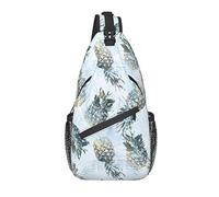 Bolso Bandolera Pino Tropical Verano Hoja de Palma Azul Senderismo Mochila Crossbody Hombro Mochila Viaje Paquete de Pecho para Hombres Mujeres