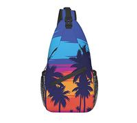 Bolso Bandolera Playa Palmera Coco Bosque Senderismo Mochila Crossbody Hombro Mochila Viaje Cofre Paquete para Hombres Mujeres
