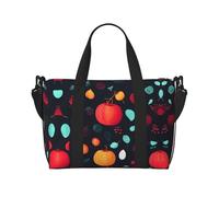 Bolso bandolera portátil con estampado de flores de calabaza, adecuado para fitness, viajes.