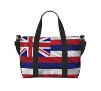 Bolso bandolera portátil con estampado de la bandera de Hawái, ideal para fitness, viajes.