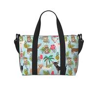 Bolso bandolera portátil con estampado de piña y perro chihuahua para mujer, adecuada para gimnasio, entrenamientos, viajes y viajes