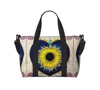 Bolso bandolera portátil con estampado de sol y corazón de dibujos animados, adecuado para fitness, viajes.