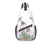 Bolso Bandolera Primavera Conejo de Pascua Conejo Cactus Senderismo Mochila Crossbody Hombro Mochila Viaje Cofre Paquete para Hombres Mujeres