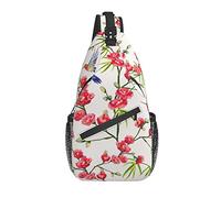 Bolso Bandolera Primavera Flor colibrí Vintage Senderismo Mochila Bandolera Hombro Mochila Viaje Pecho Paquete para Hombres y Mujeres