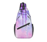 Bolso Bandolera Primavera Flor púrpura árbol Pintura Senderismo Mochila Bandolera Hombro Mochila Viaje Pecho Paquete para Hombres Mujeres