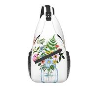 Bolso Bandolera Primavera Flor Salvaje Mariposa Rústico Senderismo Mochila Crossbody Hombro Mochila Viaje Cofre Paquete para Hombres Mujeres
